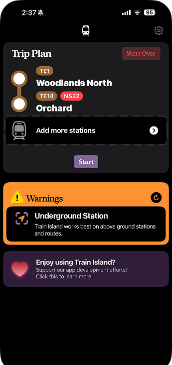 Mobile app interface