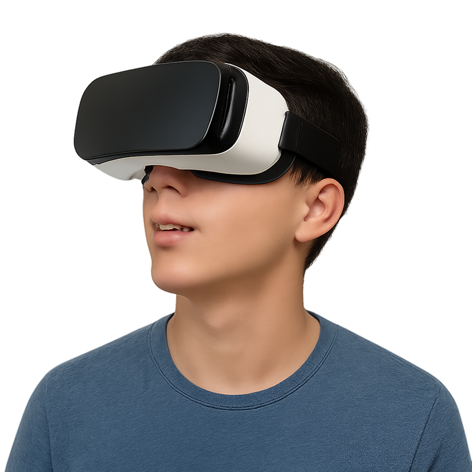 Person wearing VR headset